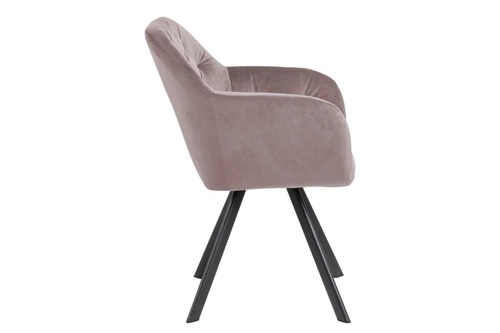 Krzesło tapicerowane Lola VIC różowe welurowe z podłokietnikami do jadalni glamour Actona