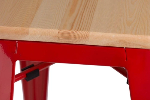 Hoker Paris Wood 65 cm nowoczesny metalowy z drewnianym siedziskiem do kuchni D2.DESIGN