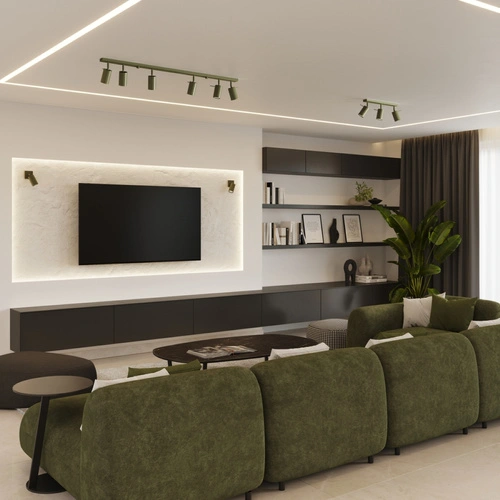 Plafon sufitowy RING 3L nowoczesny oliwkowy do salonu i sypialni ruchomy SOLLUX