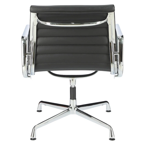 Fotel biurowy CH1081 inspirowany EA108 skórzany czarny obrotowy z podłokietnikami do biura