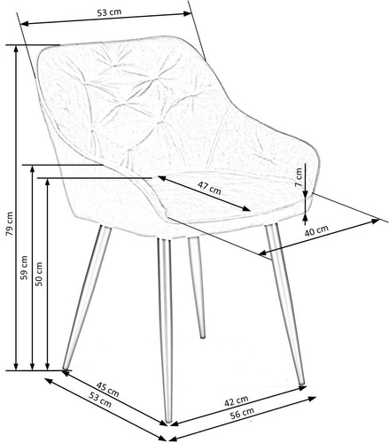 Krzesło tapicerowane Curtis musztardowe z podłokietnikami do jadalni nowoczesne