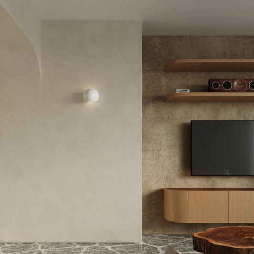 Nowoczesny kinkiet ścienny ceramiczny Globe Sollux biały połysk do salonu i sypialni