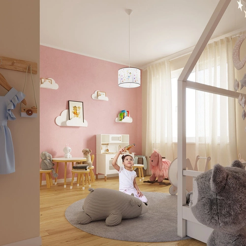 Lampa wisząca OWLS 40 nowoczesna do pokoju dziecka z motywem sów rozproszone światło