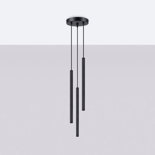 Lampa wisząca ARCHE 3P czarna nowoczesna regulowana do salonu i nad stół 3-punktowa