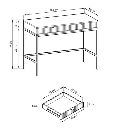 Zestaw mebli do salonu szary/złoty Delicious ryflowane fronty