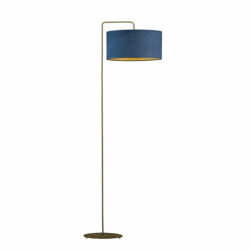 Lampa podłogowa do salonu BOLIVIA GOLD nowoczesna welurowa morska glamour Lysne 156 cm