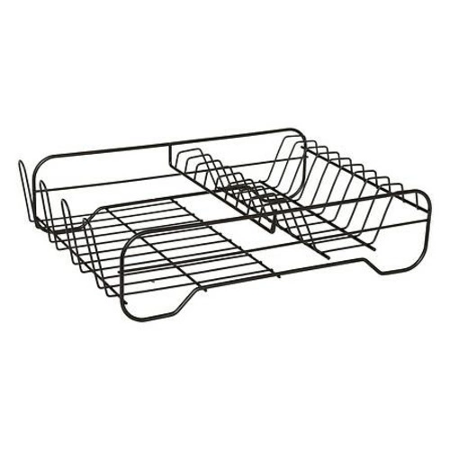 Ociekacz do naczyń 5five simply smart Black Edition czarny metalowy na blat z odpływem rozkładany