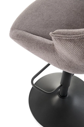 Hoker Fraser loftowy tapicerowany z oparciem obrotowy regulowany do kuchni popielaty Intesi