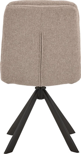 Krzesło obrotowe tapicerowane Dean Actona beżowe do jadalni i salonu na czarnych nogach