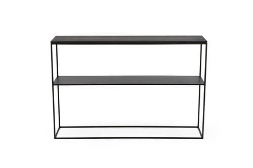 Konsola przyścienna STAM 280 czarny dąb nowoczesna z półką do salonu i przedpokoju NORDIFRA