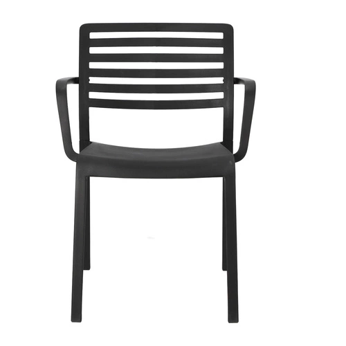 Krzesło z podłokietnikami Lama czarne sztaplowane