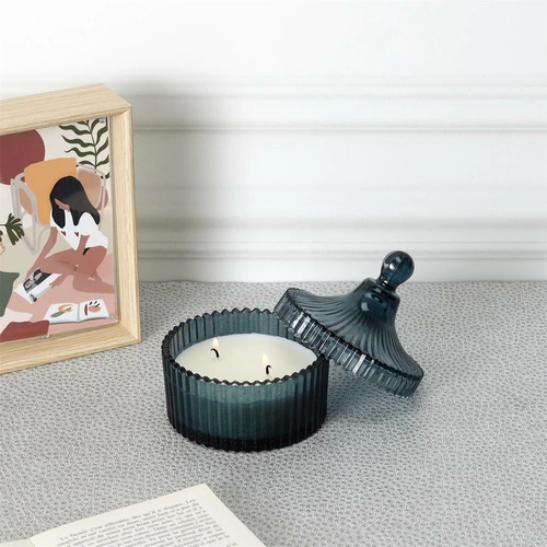 Świeca zapachowa ozdobna Intesi w szkle bohemskim L zielona orchidea na prezent