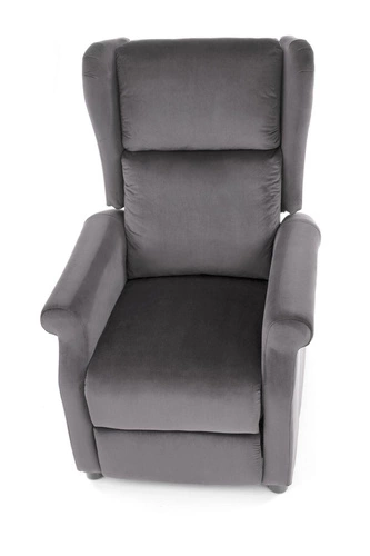 Fotel rozkładany Nagu welurowy do salonu szary glamour relaksacyjny Intesi