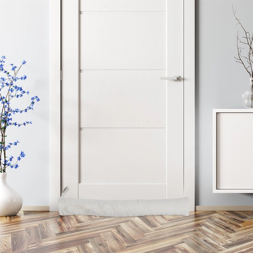 Intesi stoper do drzwi przeciw przeciągom beżowy z tkaniny minimalistyczny 90 cm