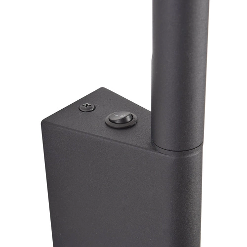 Kinkiet ścienny LED EXPLORE czarny nowoczesny z włącznikiem do sypialni 43 cm