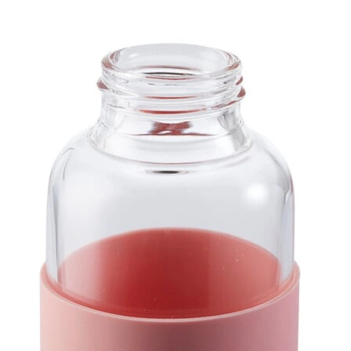 Butelka szklana 500 ml z różowym pokrowcem 5five simply smart do pracy i na trening