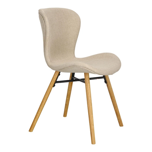 Krzesło tapicerowane Batilda Actona beżowe do jadalni nowoczesne z drewnianymi nogami