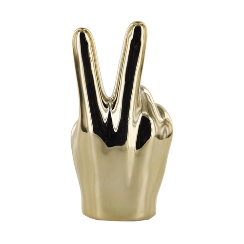 Figurka dekoracyjna dłoń Victoria Intesi złota ceramiczna do salonu na komodę prezent