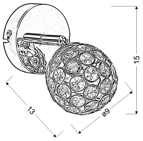 Nowoczesny kinkiet ścienny Starlet chrom szklana kula do salonu i sypialni CANDELLUX