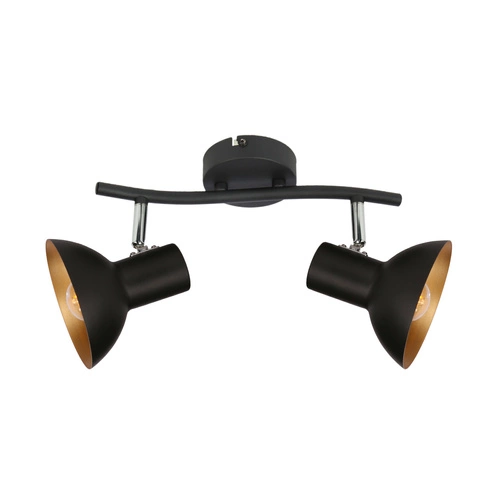 Lampa sufitowa Diso czarna złota regulowana 2-punktowa do salonu i sypialni 38 cm