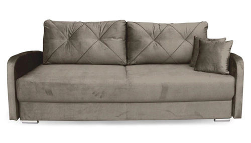 Sofa rozkładana Urduna z funkcją spania i pojemnikiem beżowa do salonu skandynawska