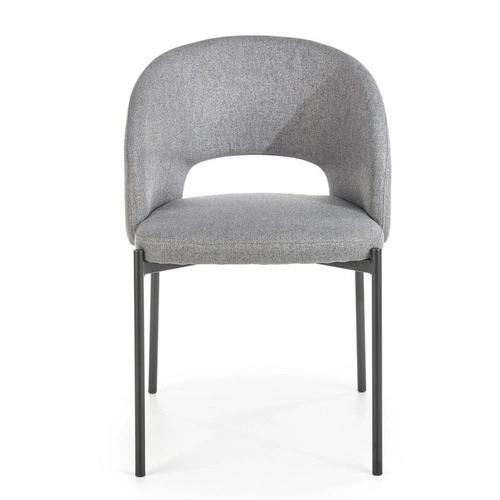 Krzesło tapicerowane Humber szare Intesi do jadalni i salonu nowoczesne na czarnych nogach