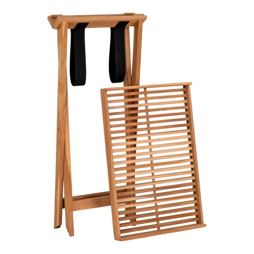 Stolik kawowy ogrodowy Ronda drewniany tekowy składany prostokątny 60x40cm do ogrodu Intesi