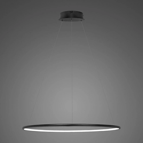 Lampa wisząca LED Okręgi ściemnialna nowoczesna czarna 60 cm do salonu ALTAVOLA DESIGN