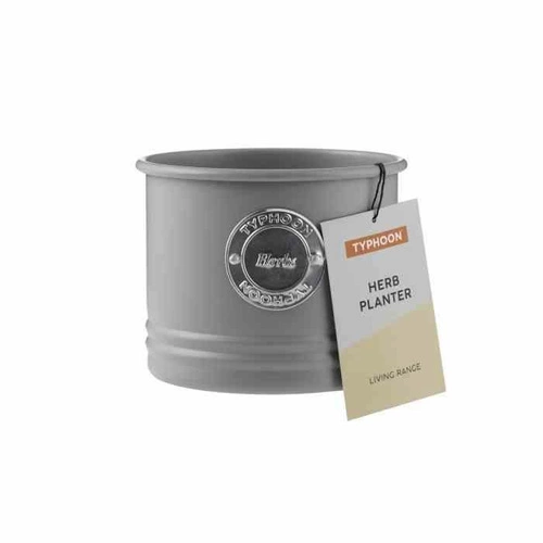 Doniczka na zioła metalowa szara Typhoon nowoczesna osłonka do kuchni 11 cm