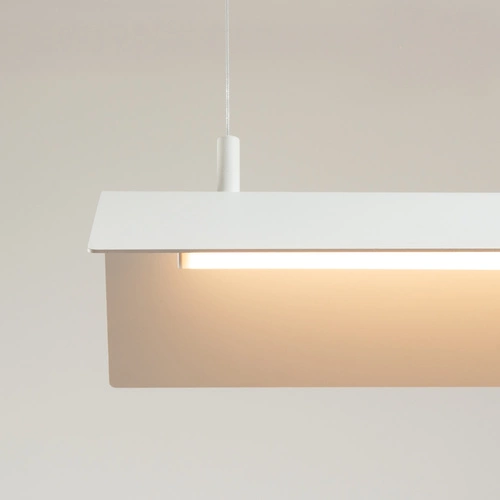 Nowoczesna lampa wisząca LED ELVA biała z regulacją wysokości do salonu i jadalni