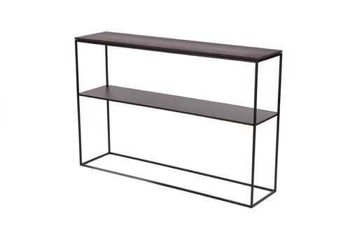 Konsola przyścienna STAM 280 czarny dąb nowoczesna z półką do salonu i przedpokoju NORDIFRA