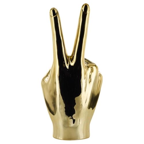 Figurka dekoracyjna Dłoń Victoria Intesi złota ceramiczna do salonu i biura 27 cm