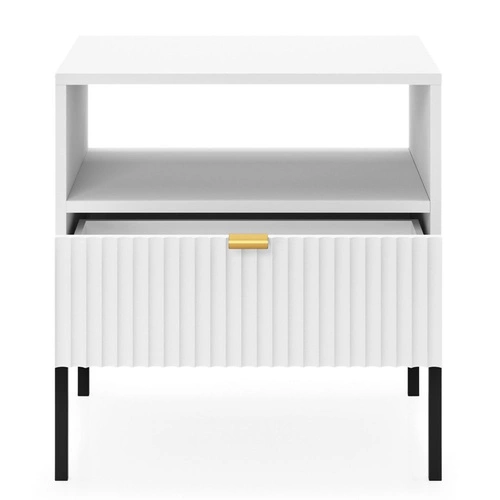 Zestaw mebli do sypialni biały/czarny Delicious ryflowane fronty