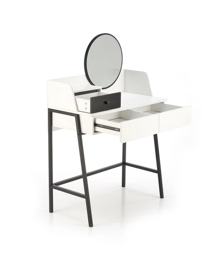 Nowoczesna toaletka z lustrem i szufladami Sonia biała do sypialni Intesi 80 cm