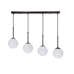 Lampa wisząca Pompei lampy wiszące czarny 4x40W E27 klosz biały