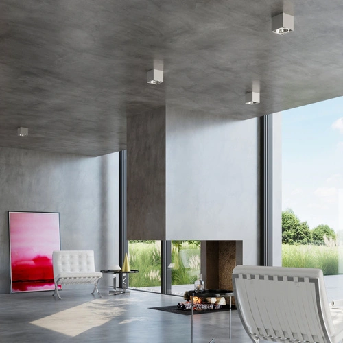 Plafon kwadratowy szary BLAKE nowoczesny metalowy do kuchni i salonu Sollux 12x12 cm