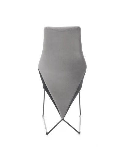 Krzesło tapicerowane welur Marlene szare na płozach do jadalni i salonu nowoczesne