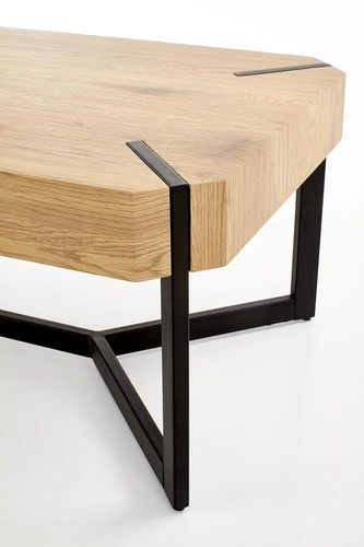 Stolik kawowy Frada prostokątny loftowy dąb złoty czarny 110x60 cm do salonu Intesi