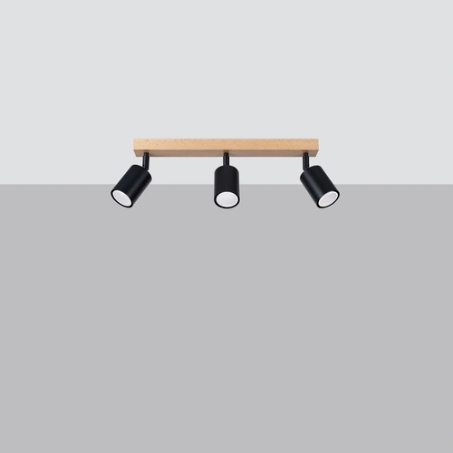 Plafon sufitowy VERDO 3L czarny nowoczesny metalowy do salonu i kuchni Sollux Lighting