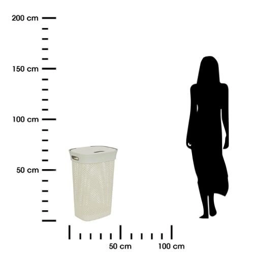 Kosz na pranie 60l do łazienki beżowy Purl 5five simply smart nowoczesny z tworzywa sztucznego