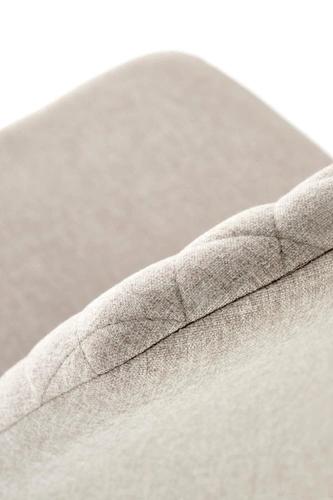 Krzesło tapicerowane Honorine beżowe do jadalni nowoczesne z czarnymi nogami Intesi