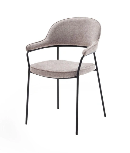 Krzesło tapicerowane Kindersley do jadalni z podłokietnikami szare