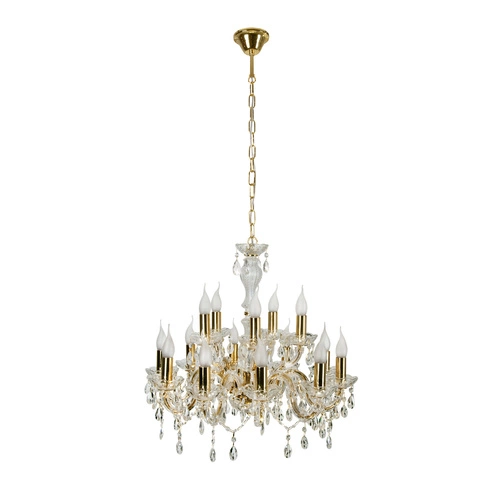 Lampa wisząca Maria teresa 15x40W E14  złoty