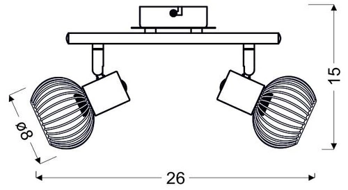 Lampa sufitowa Oslo listwa 2x40W E14  biały/złoty