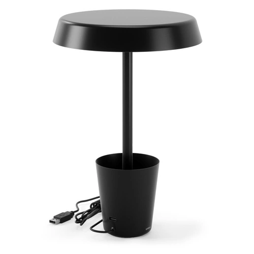 Lampka nocna Cup Smart Umbra czarna nowoczesna LED RGB z bluetooth do sypialni i na biurko