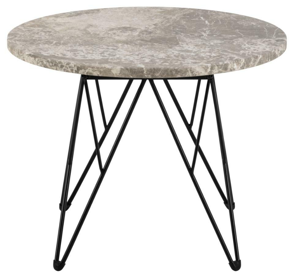 Stolik kawowy Prunus okrągły marmurowy szary 55 cm loftowy do salonu Actona