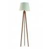 Lampa podłogowa Curacao Lysne nowoczesna drewniana z abażurem miętowym do salonu 158 cm