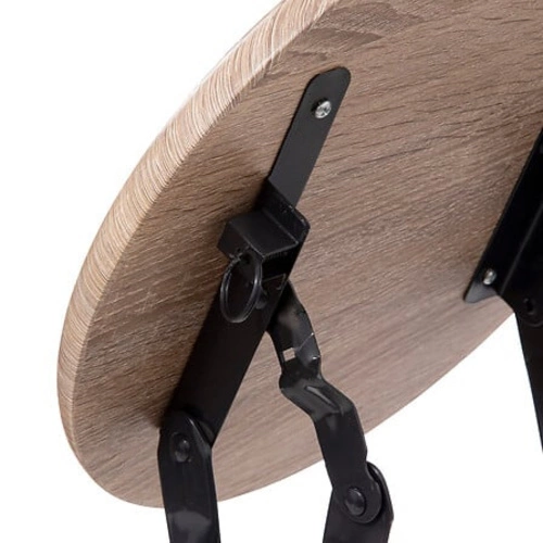 Taboret składany 5five simply smart z efektem drewna do kuchni, nowoczesny, czarno-naturalny