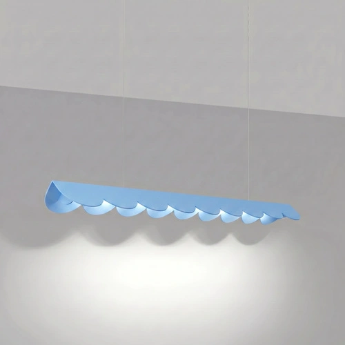 Lampa wisząca BISCUIT LED błękitna regulowana nad wyspę 98,5 cm