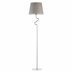 Lampa podłogowa do salonu FOGO Lysne nowoczesna szara z welwetowym abażurem glamour 174 cm